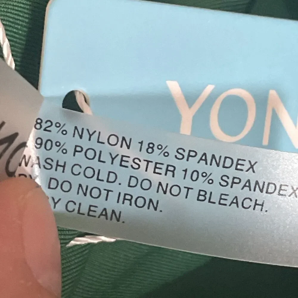 Yonique Tankini Swimsuit Blouson Top Modest Loose Fit Swimwear Green - 14 W NWT - Picture 10 of 10